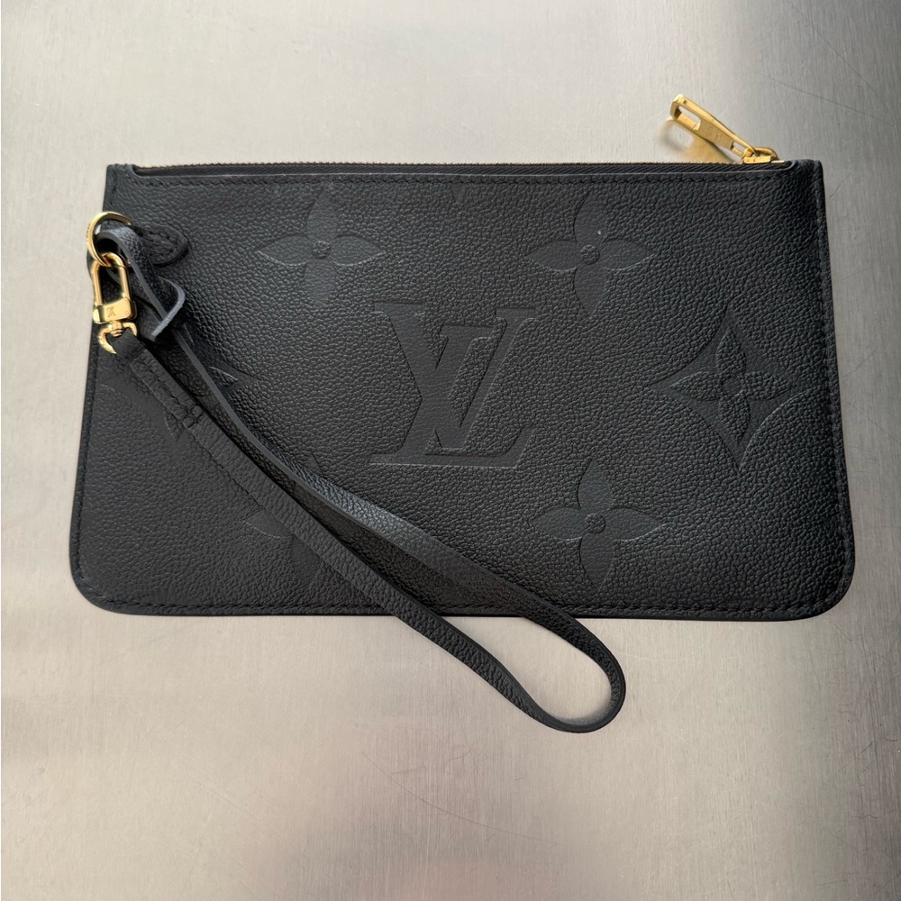 Louis Vuitton Black Wristlet with Gold Accents